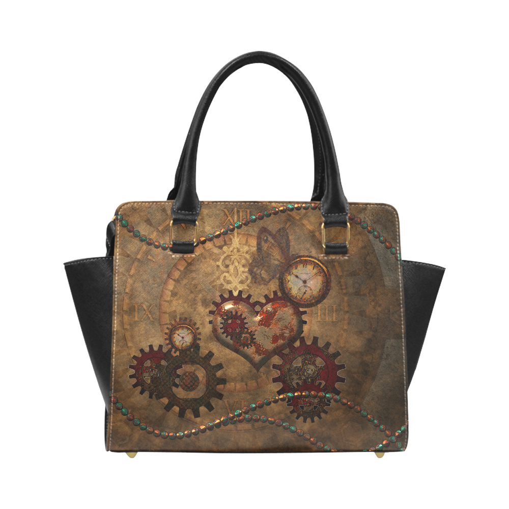 Steampunk, noble design clocks and gears Classic Shoulder Handbag (Model 1653)