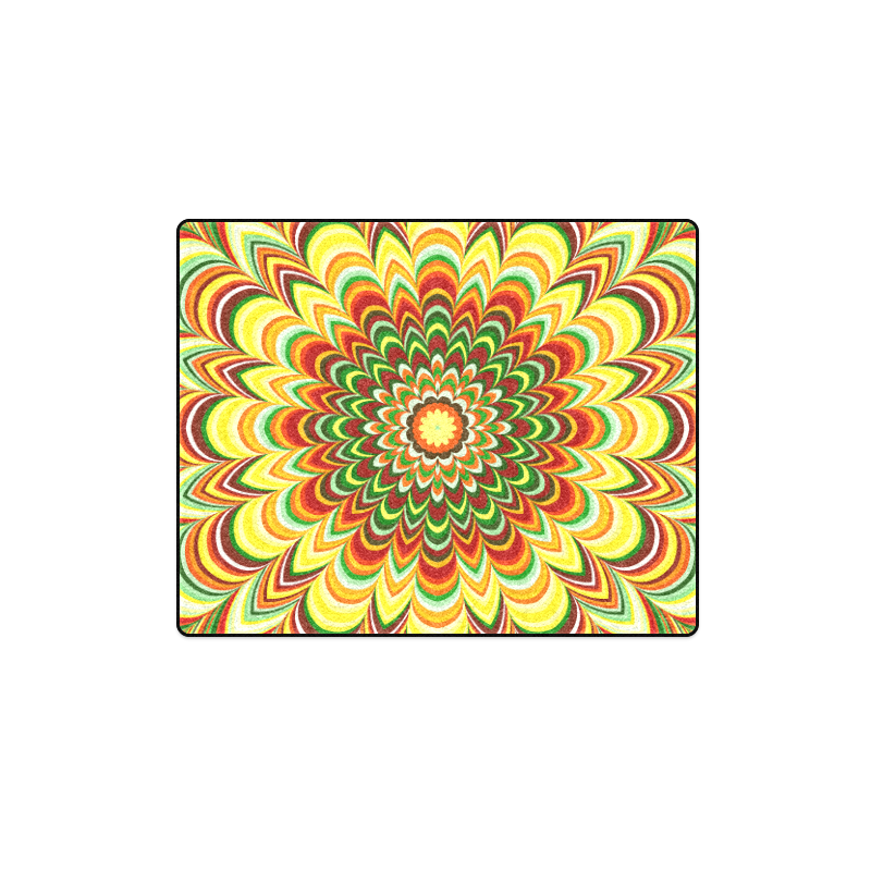 Colorful flower striped mandala Blanket 40"x50"