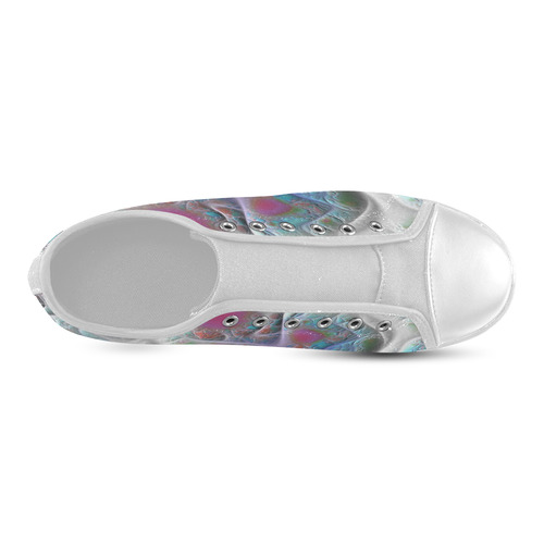 Blue & White Quilt, Abstract Delight Canvas Shoes for Women/Large Size (Model 016)