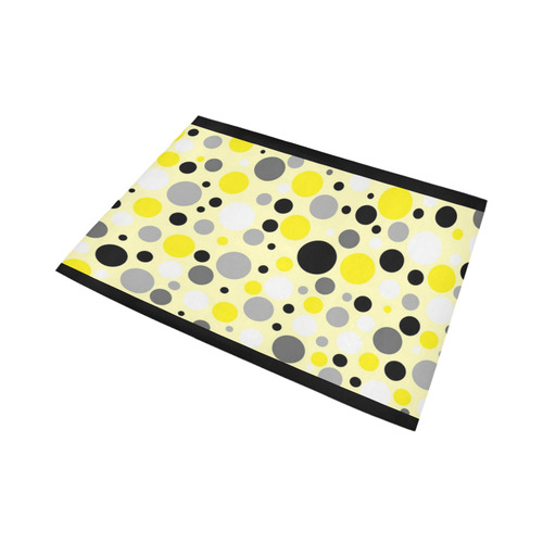 yellow gray and black polka dot Area Rug7'x5'