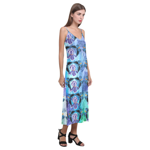 Crushed 3/4 Sleeve Iris V-Neck main image 0