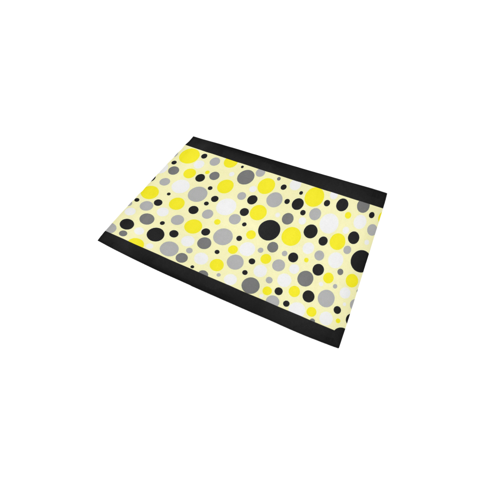 yellow gray and black polka dot Area Rug 2'7"x 1'8‘’