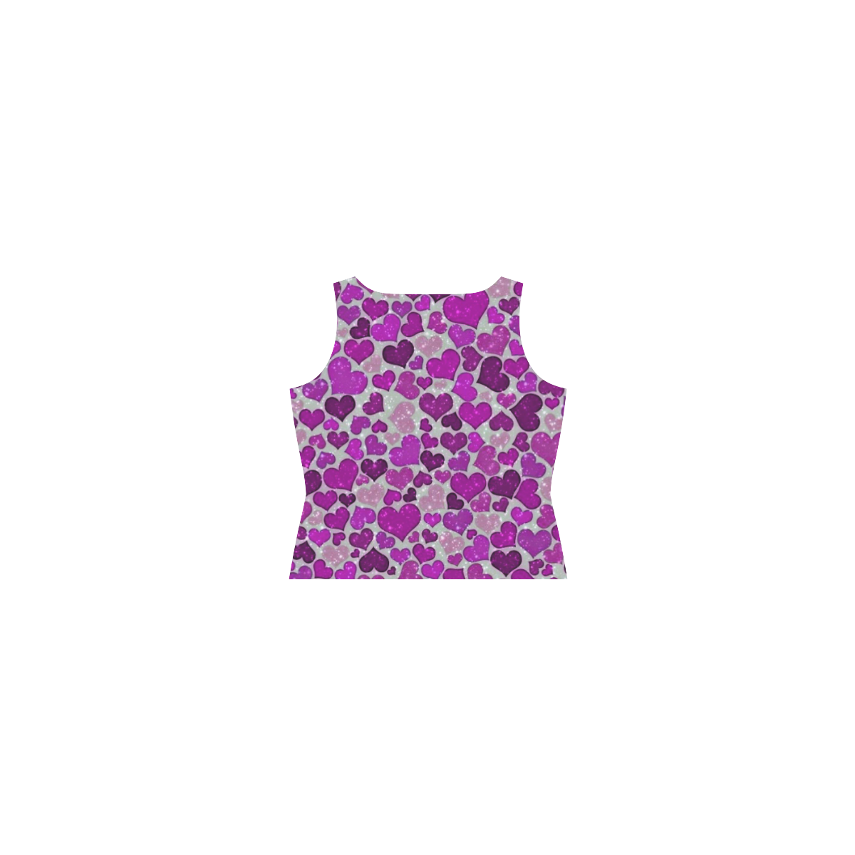 sparkling hearts purple Sleeveless Splicing Shift Dress(Model D17)