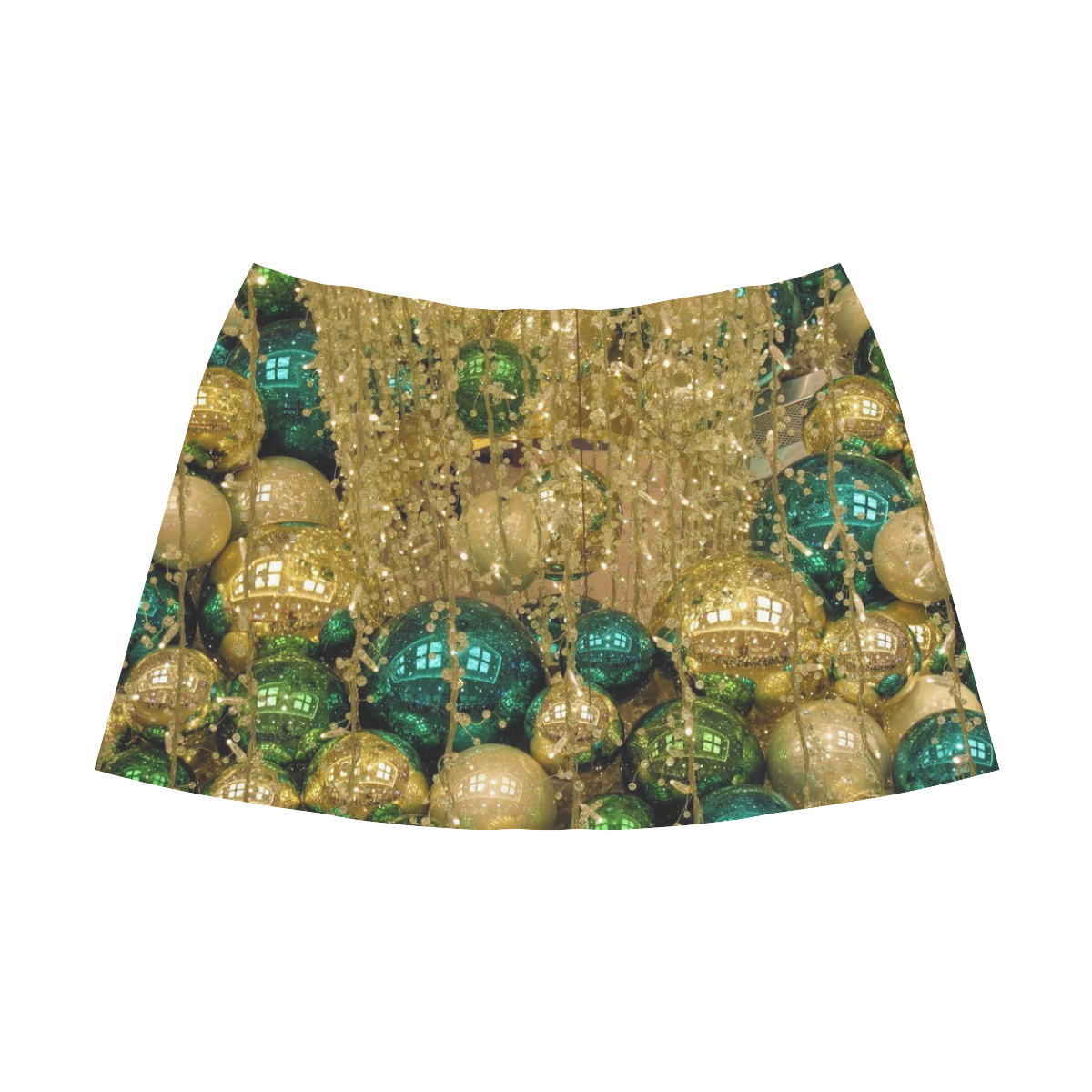 Christmas Glitz by Martina Webster Mnemosyne Women's Crepe Skirt (Model D16)