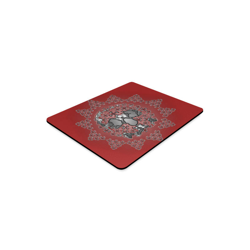 RED GLOW SKULL AND CROSS BONES Rectangle Mousepad