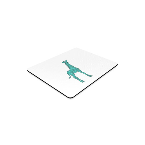 Giraffe  teal Rectangle Mousepad