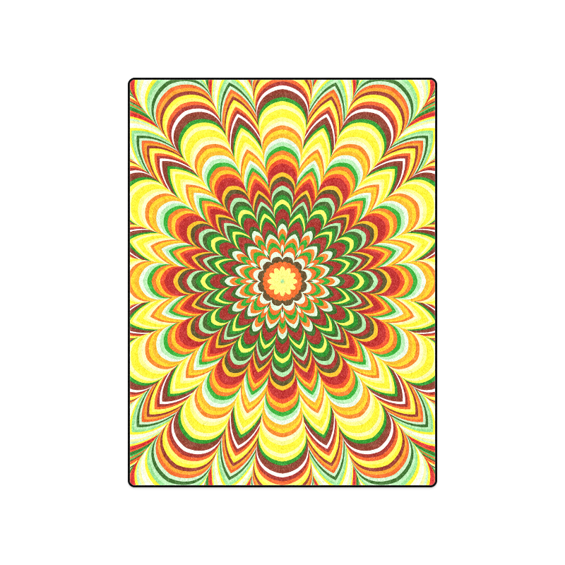 Colorful flower striped mandala Blanket 50"x60"