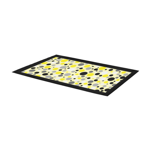 yellow gray and black polka dot Area Rug 7'x3'3''