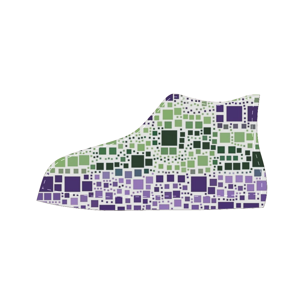 block on block purple High Top Canvas Women's Shoes/Large Size (Model 017)