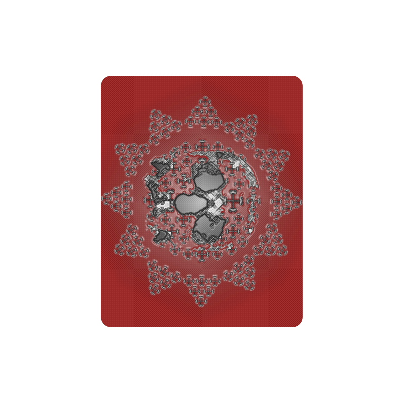 RED GLOW SKULL AND CROSS BONES Rectangle Mousepad