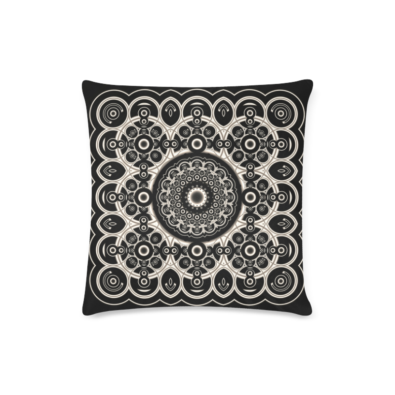 Black Lace Custom Zippered Pillow Case 16"x16"(Twin Sides)