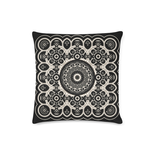 Black Lace Custom Zippered Pillow Case 16"x16"(Twin Sides)