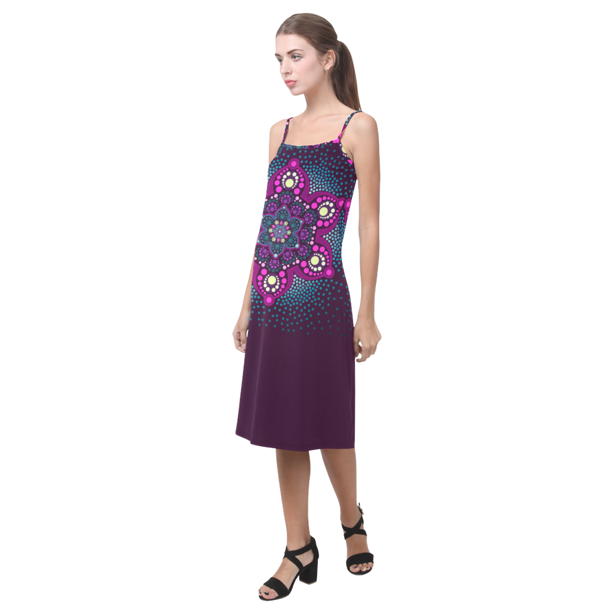 Dot painting meets mandalas 16 - 3 Alcestis Slip Dress (Model D05)