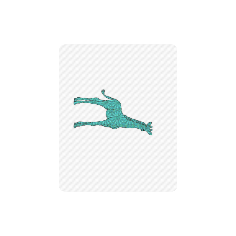 Giraffe  teal Rectangle Mousepad