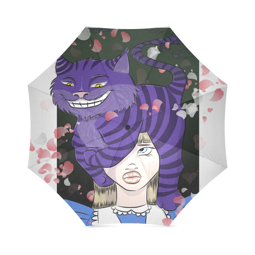 Alice in Wonderland & Chesire cat Foldable Umbrella (Model U01)