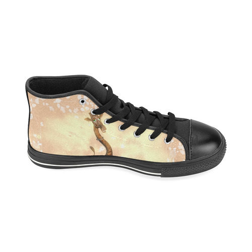 Sweet geiraffe with flowers High Top Canvas Women's Shoes/Large Size (Model 017)