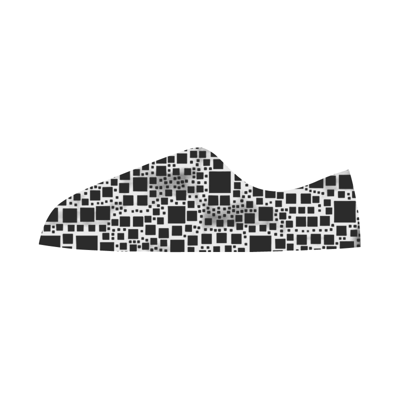 block on block B&W Women's Canvas Zipper Shoes/Large Size (Model 001)