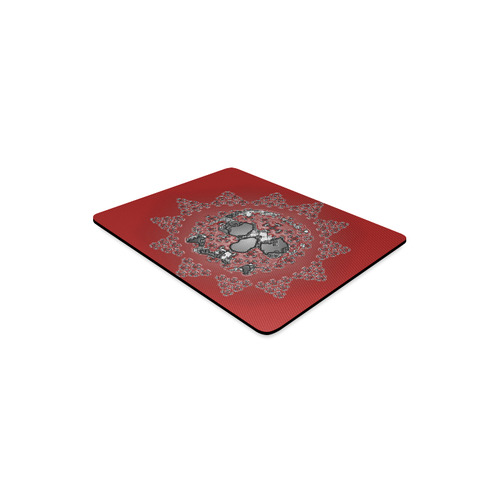 RED GLOW SKULL AND CROSS BONES Rectangle Mousepad