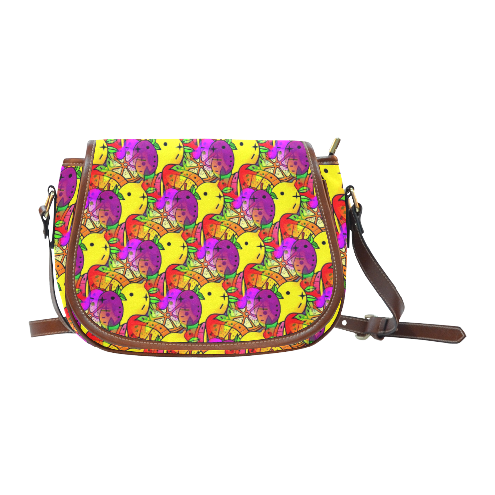 Fruities by Popart Lover Saddle Bag/Small (Model 1649) Full Customization