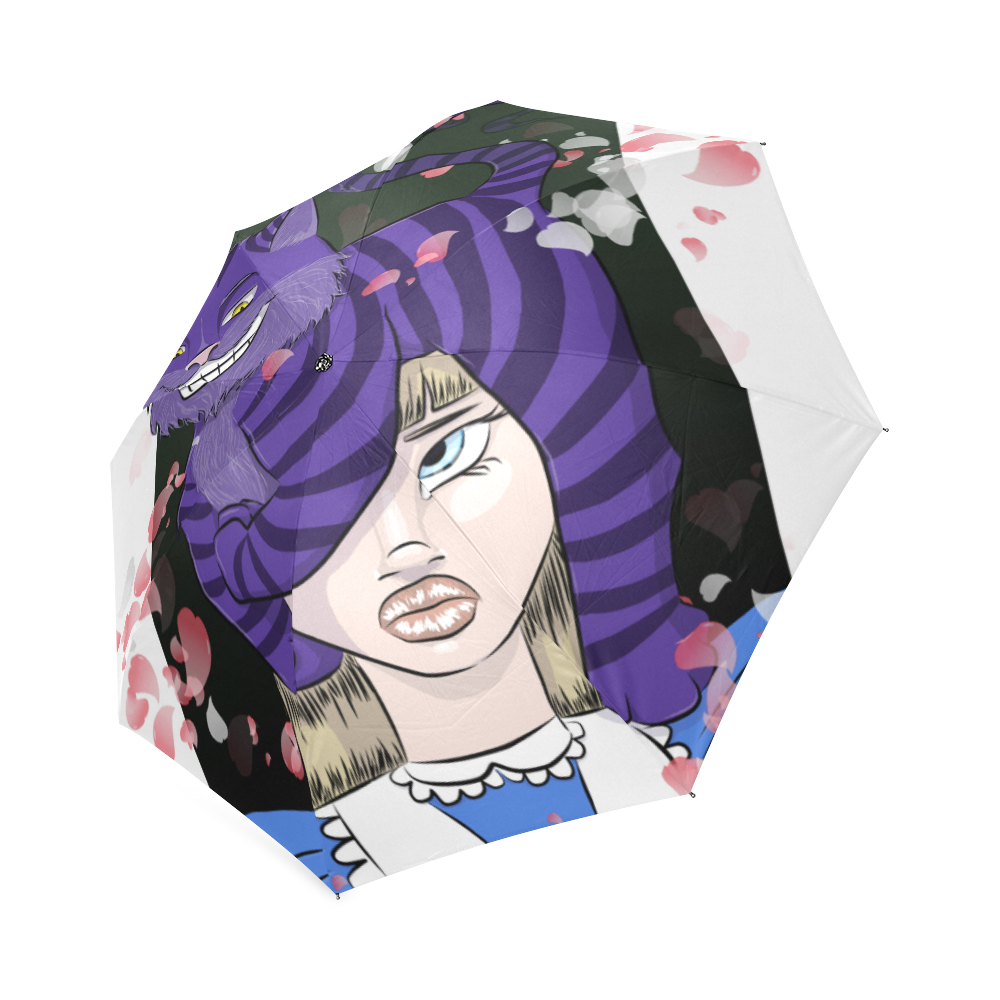 Alice in Wonderland & Chesire cat Foldable Umbrella (Model U01)