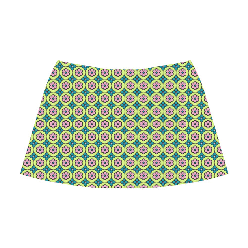 Retro Flower Power Mnemosyne Women's Crepe Skirt (Model D16)