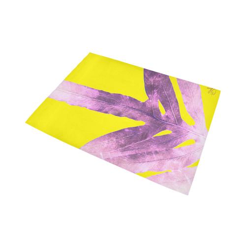 pink nature inverted yellow Area Rug7'x5'