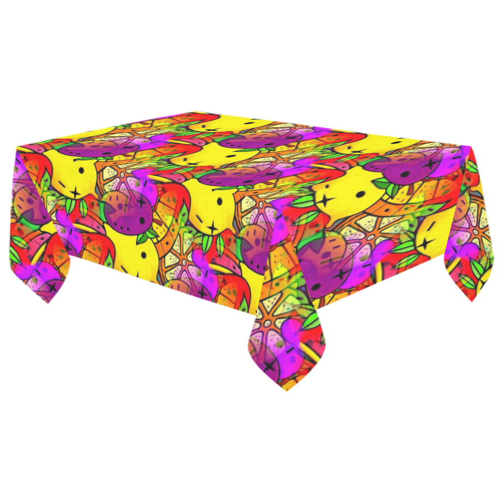 Fruities by Popart Lover Cotton Linen Tablecloth 60"x 104"