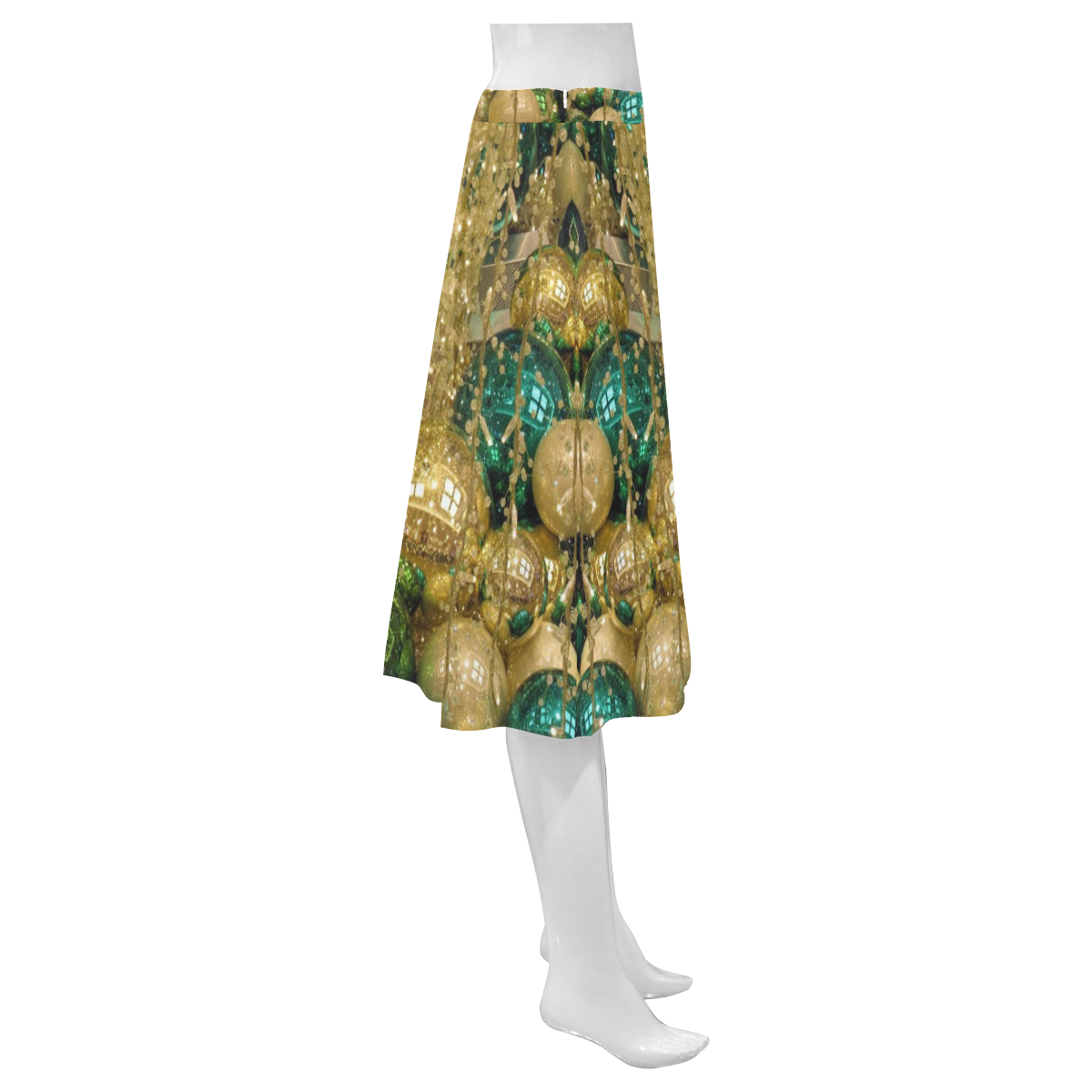 Christmas Glitz by Martina Webster Mnemosyne Women's Crepe Skirt (Model D16)
