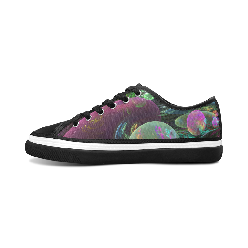 Creation of the Rainbow Galaxy, Abstract Rainbow Women's Canvas Zipper Shoes/Large Size (Model 001)