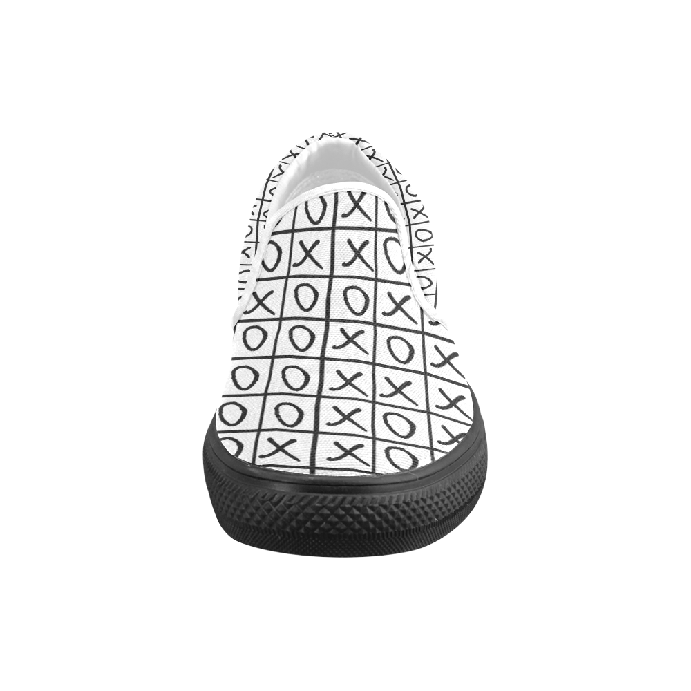 OXO Game - Noughts and Crosses Women's Unusual Slip-on Canvas Shoes (Model 019)