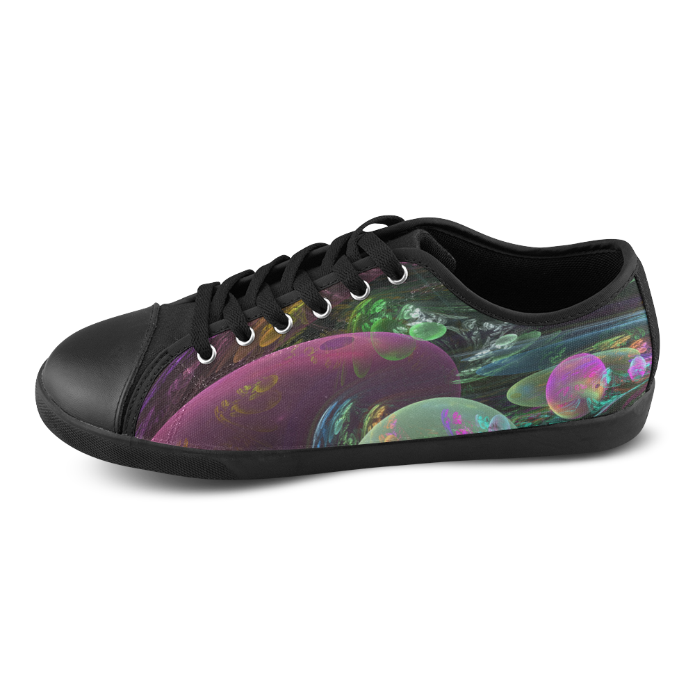 Creation of the Rainbow Galaxy, Abstract Rainbow Canvas Shoes for Women/Large Size (Model 016)