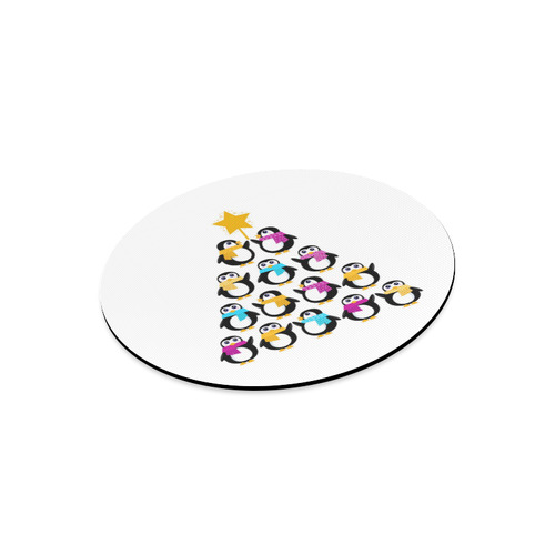 Artistic designers Penguin edition : black, white and yellow Round Mousepad