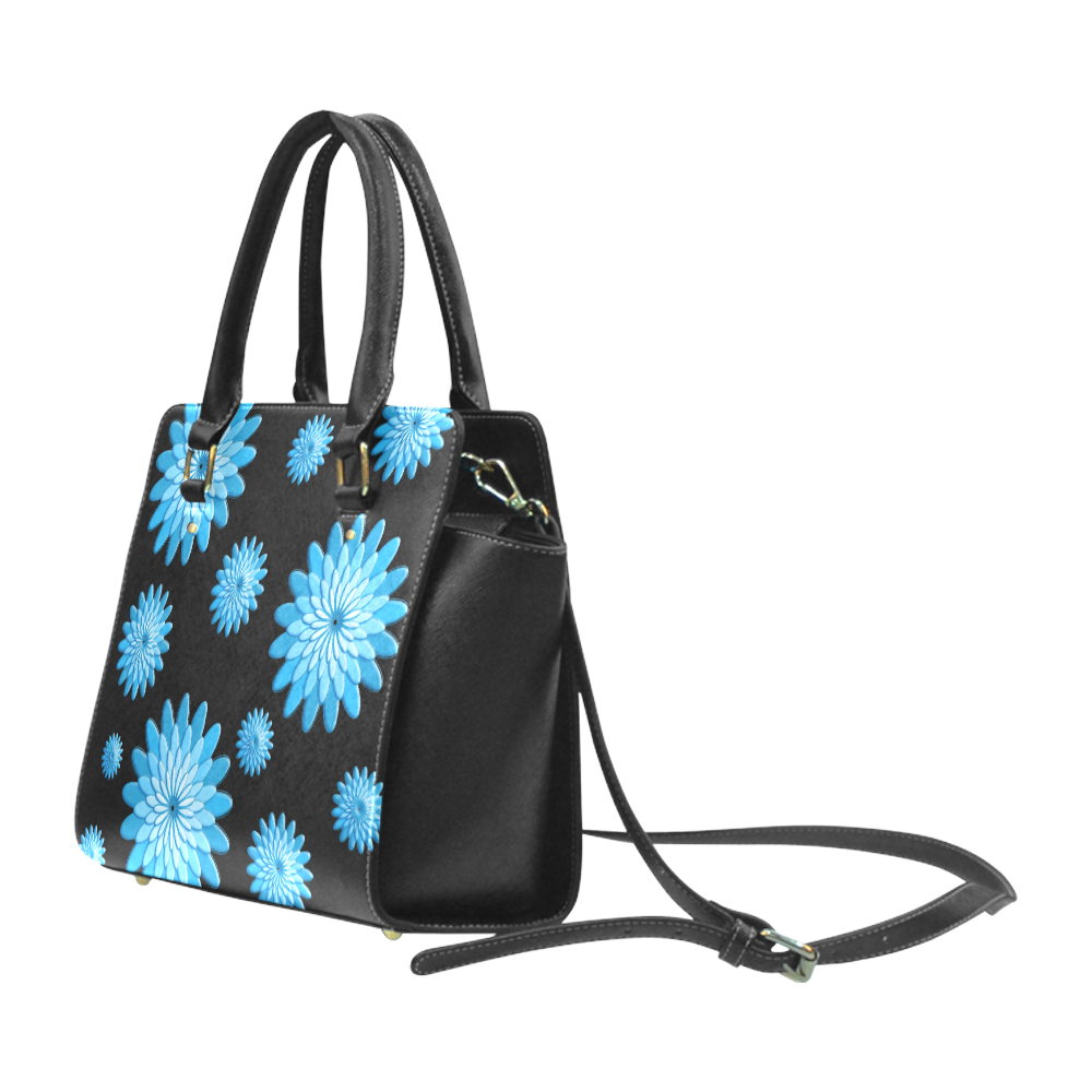 blue flowers Classic Shoulder Handbag (Model 1653)
