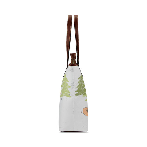 Fox Foxes animal winter snow- Illustration Shoulder Tote Bag (Model 1646)