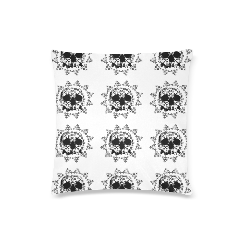Skull Cross Bone Pattern Custom Zippered Pillow Case 16"x16"(Twin Sides)