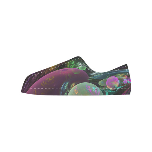 Creation of the Rainbow Galaxy, Abstract Rainbow Canvas Women's Shoes/Large Size (Model 018)