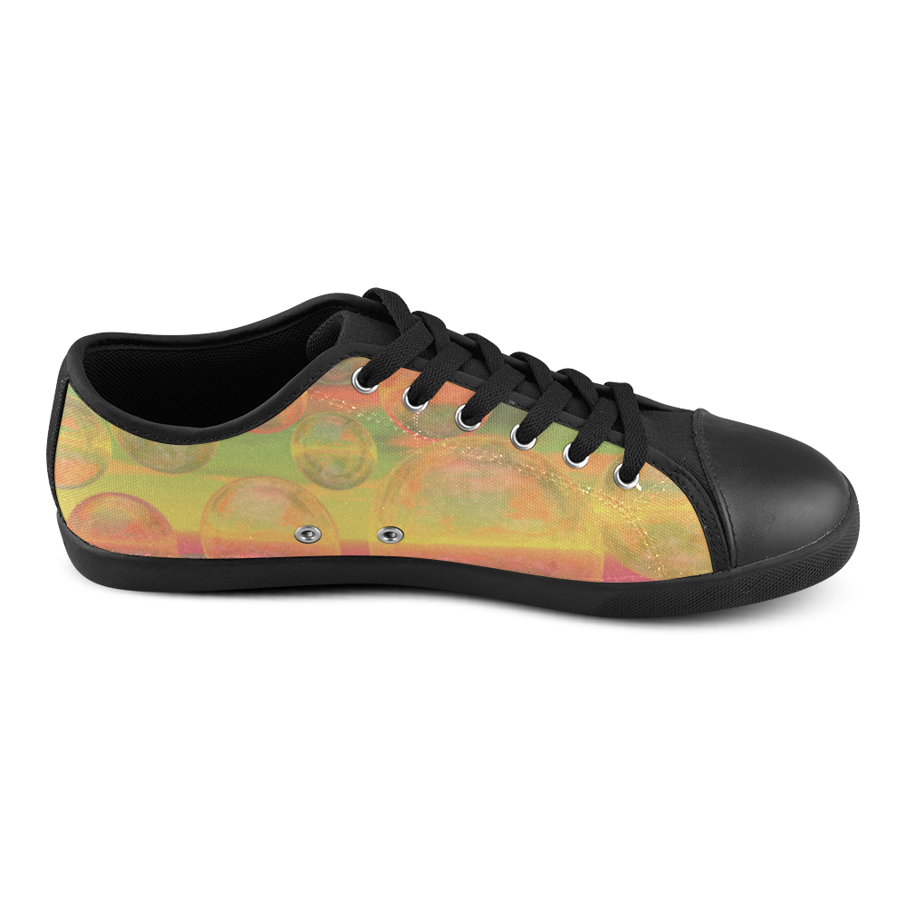 Autumn Ruminations, Abstract Gold Rose Glory Canvas Shoes for Women/Large Size (Model 016)