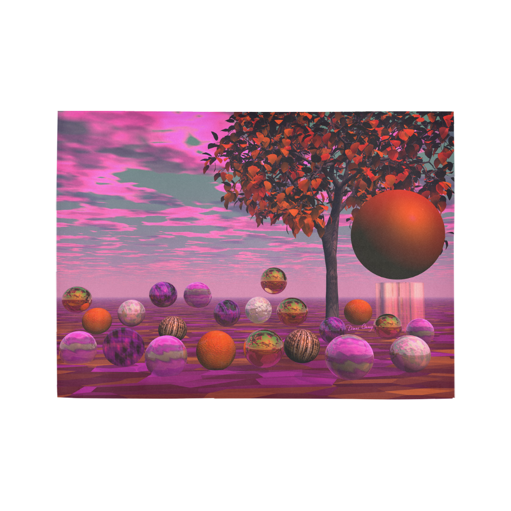Bittersweet Opinion, Abstract Raspberry Maple Tree Area Rug7'x5'