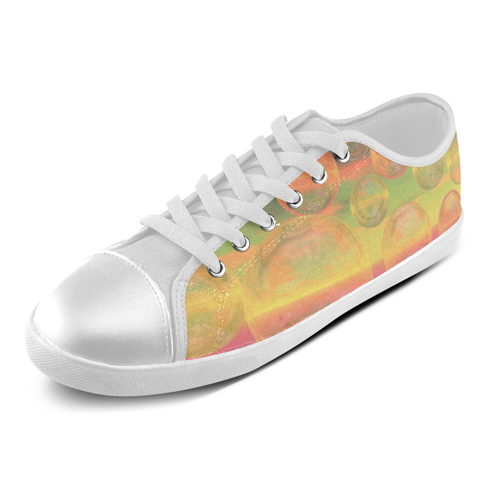 Autumn Ruminations, Abstract Gold Rose Glory Canvas Shoes for Women/Large Size (Model 016)
