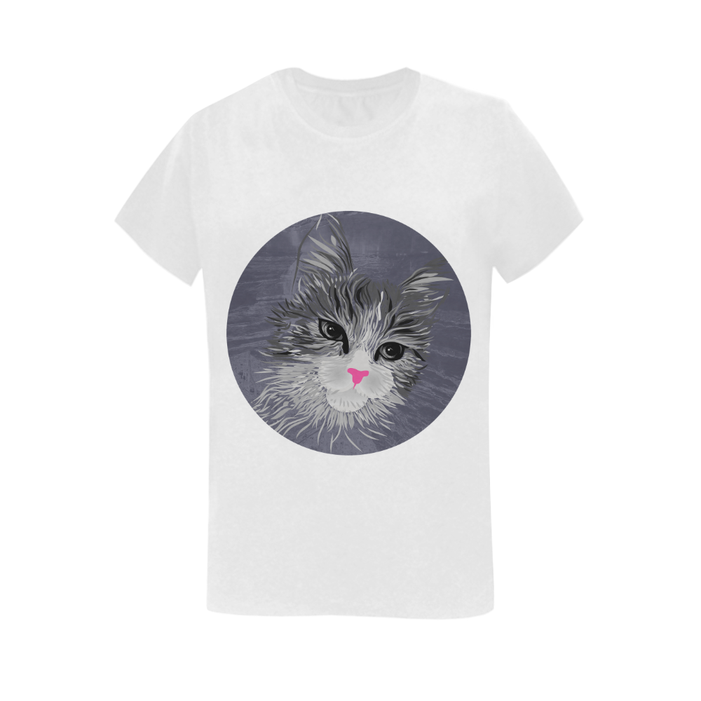 Pink-toed kitten Women's T-Shirt in USA Size (Two Sides Printing)
