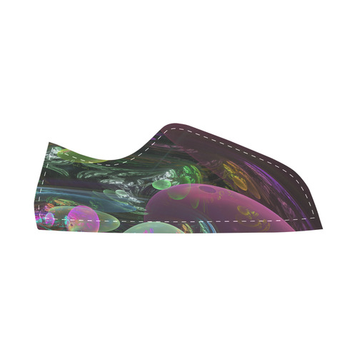 Creation of the Rainbow Galaxy, Abstract Rainbow Canvas Shoes for Women/Large Size (Model 016)