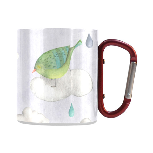 Bird birds animal rain cloud- watercolor illustration Classic Insulated Mug(10.3OZ)