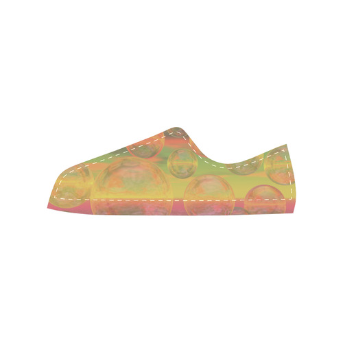 Autumn Ruminations, Abstract Gold Rose Glory Canvas Women's Shoes/Large Size (Model 018)