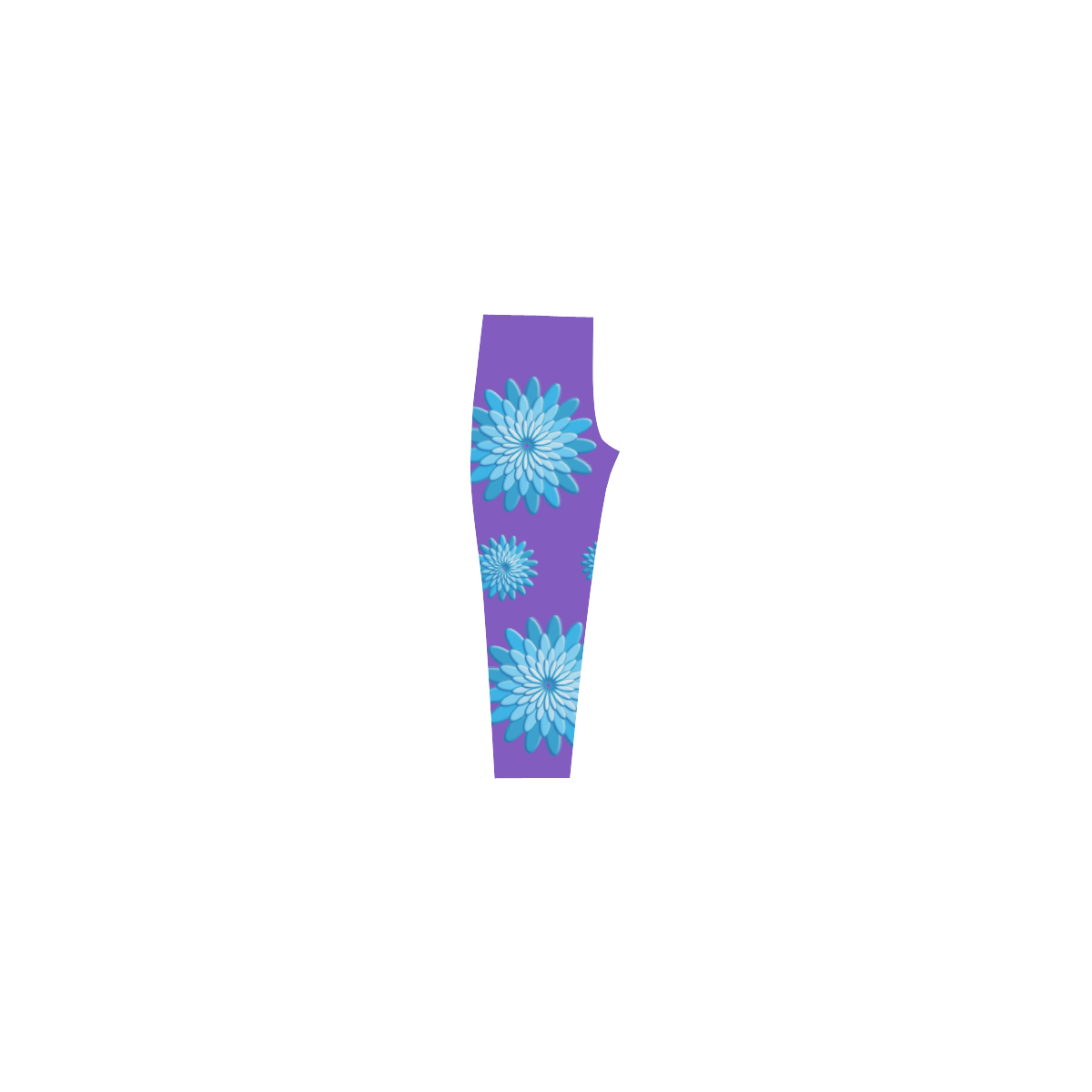 blue flowers Capri Legging (Model L02)