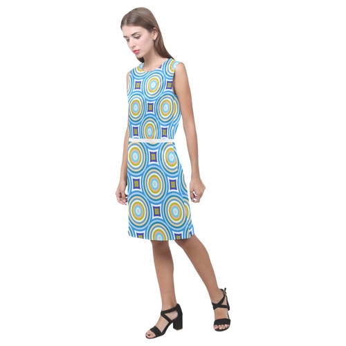 Geoemtric Pattern colorful Eos Women's Sleeveless Dress (Model D01)