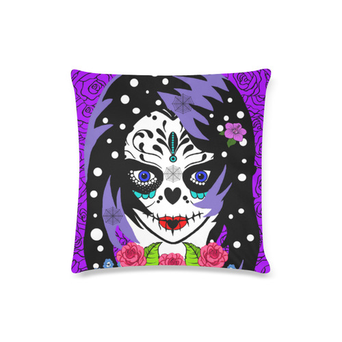 emo sugar skull large Custom Zippered Pillow Case 16"x16"(Twin Sides)