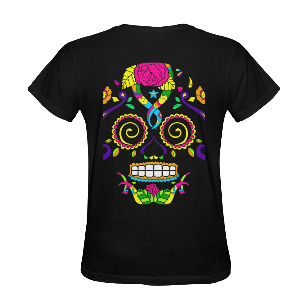 simple sugar skull head Sunny Women's T-shirt (Model T05)