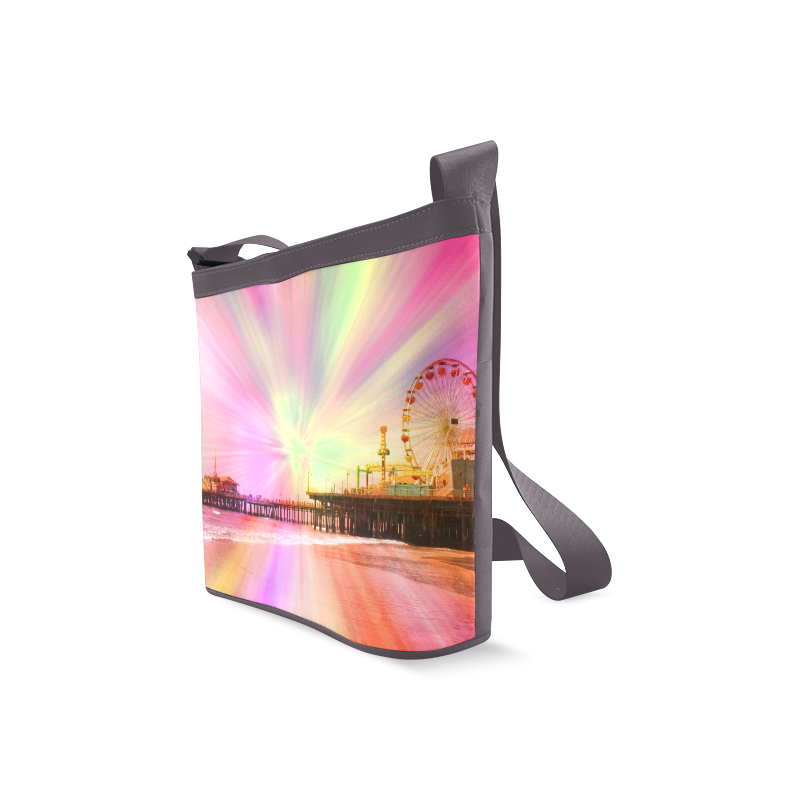 Pink Explosion Santa Monica Pier Crossbody Bags (Model 1613)