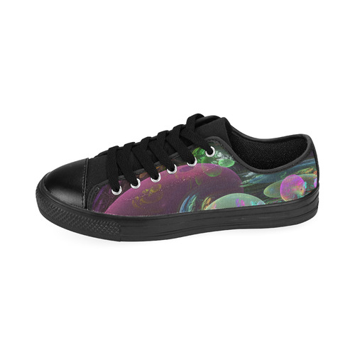 Creation of the Rainbow Galaxy, Abstract Rainbow Canvas Women's Shoes/Large Size (Model 018)