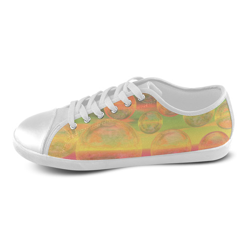 Autumn Ruminations, Abstract Gold Rose Glory Canvas Shoes for Women/Large Size (Model 016)